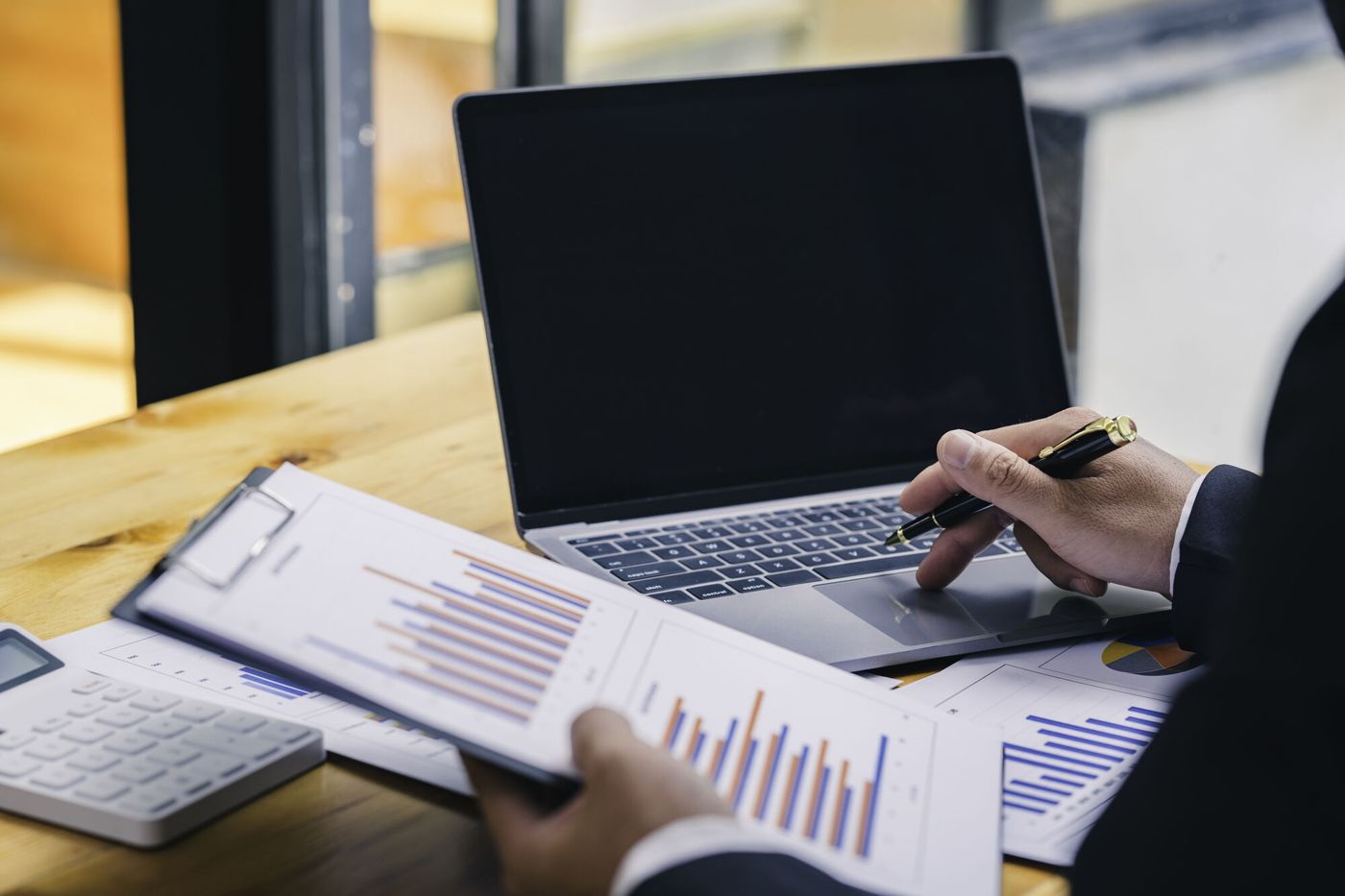 Management accounts on a laptop
